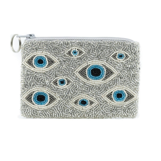 Evil Eye Beaded Coin Purse