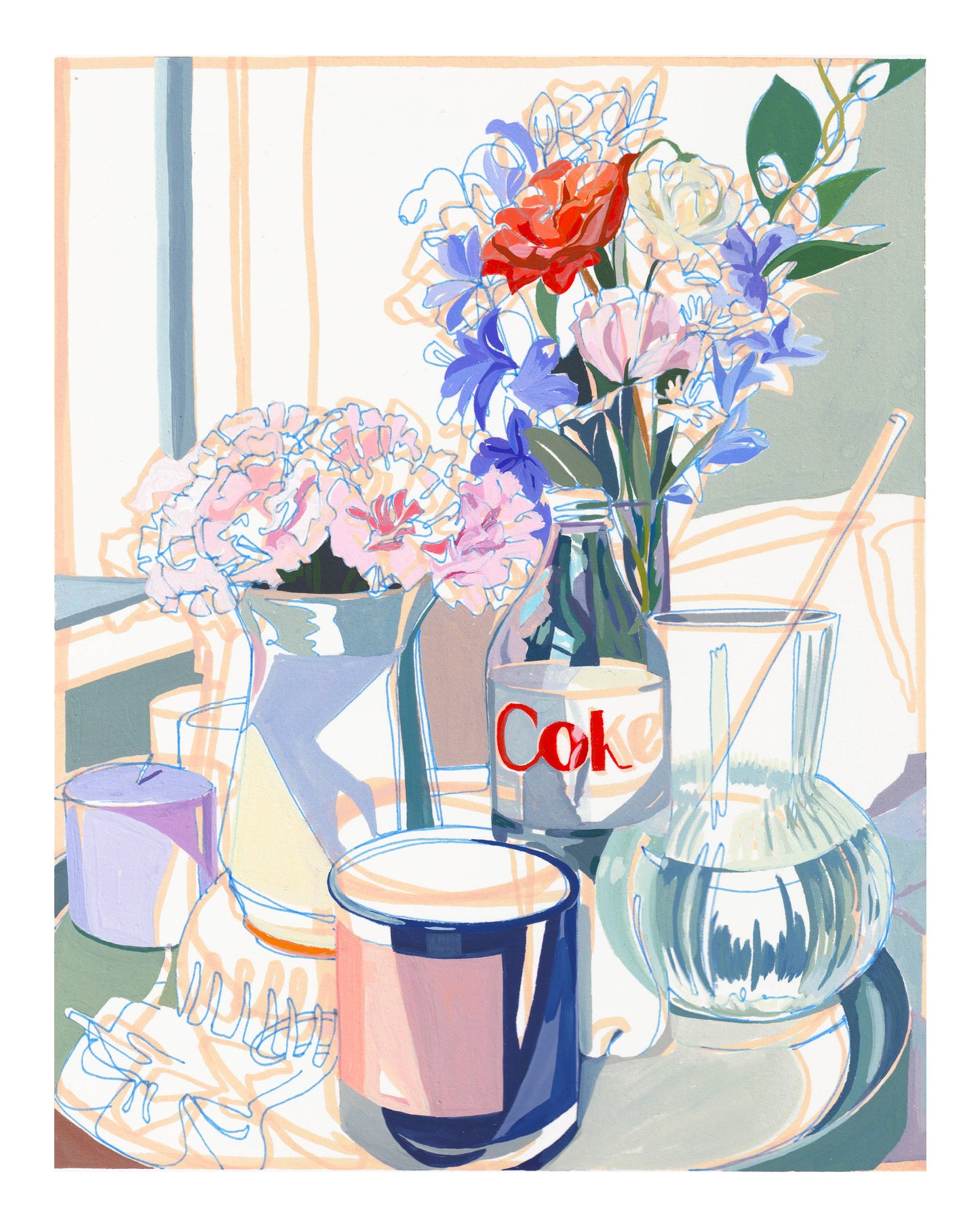 "Diet Coke" Roses and Carnation Giclée Print