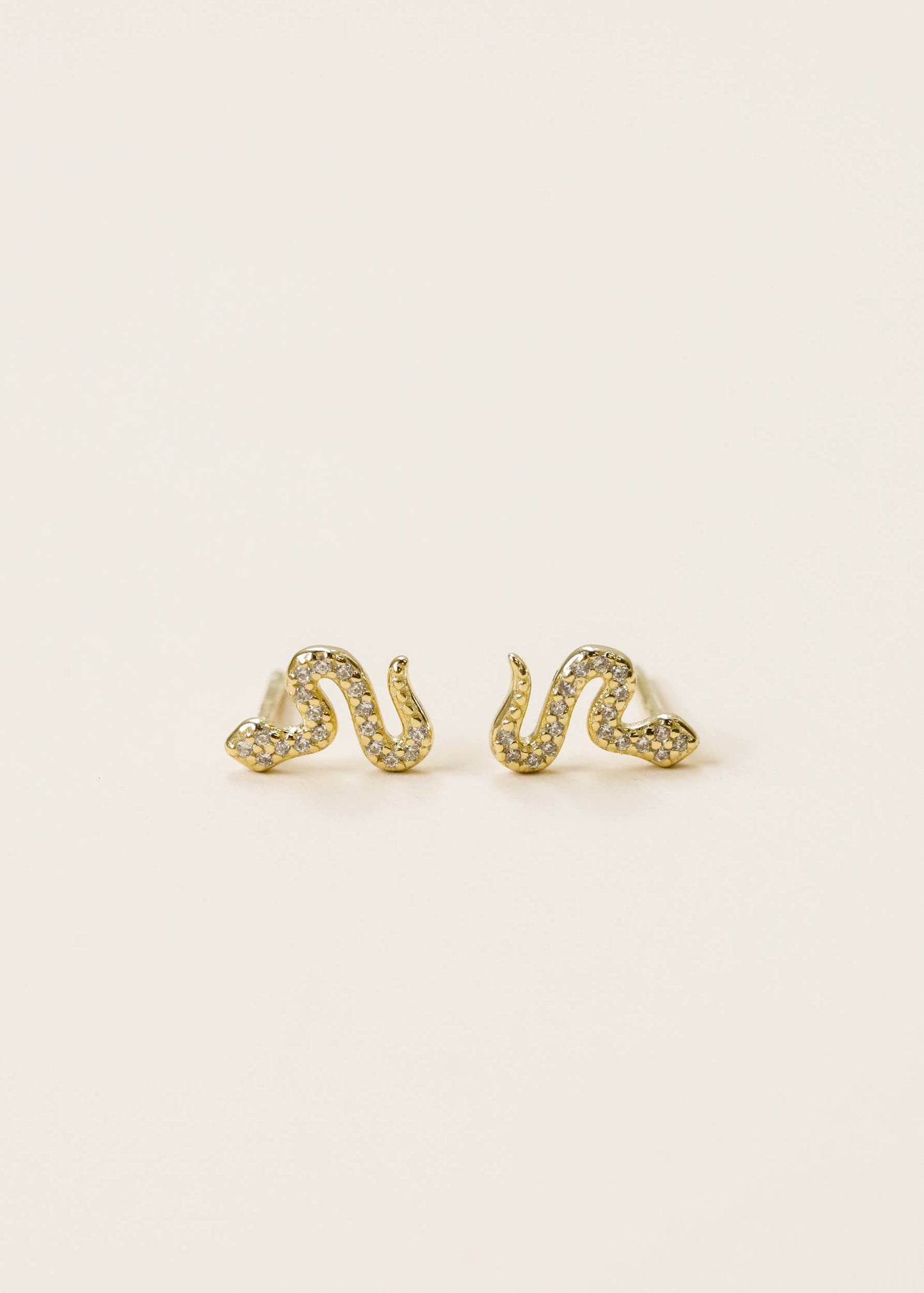 Pave Stud Snake Earrings