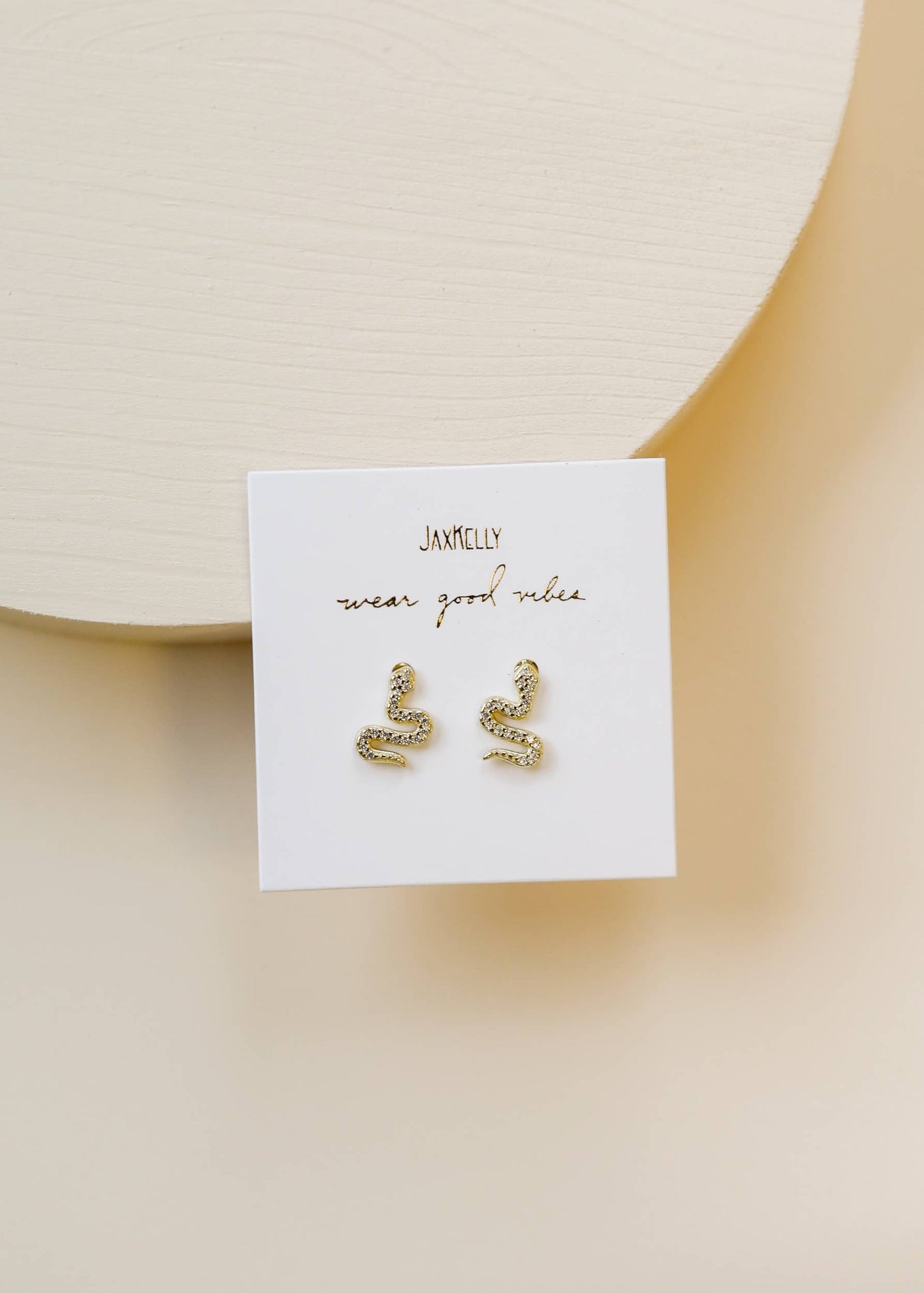 Pave Stud Snake Earrings