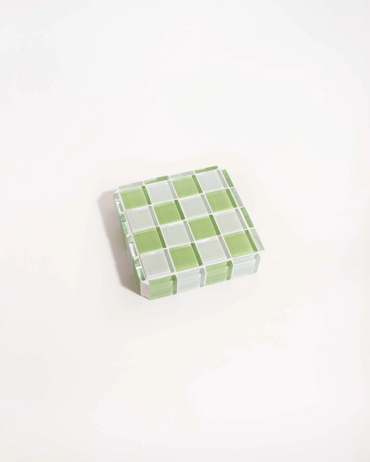 Glass Tile Cube in Pistachio